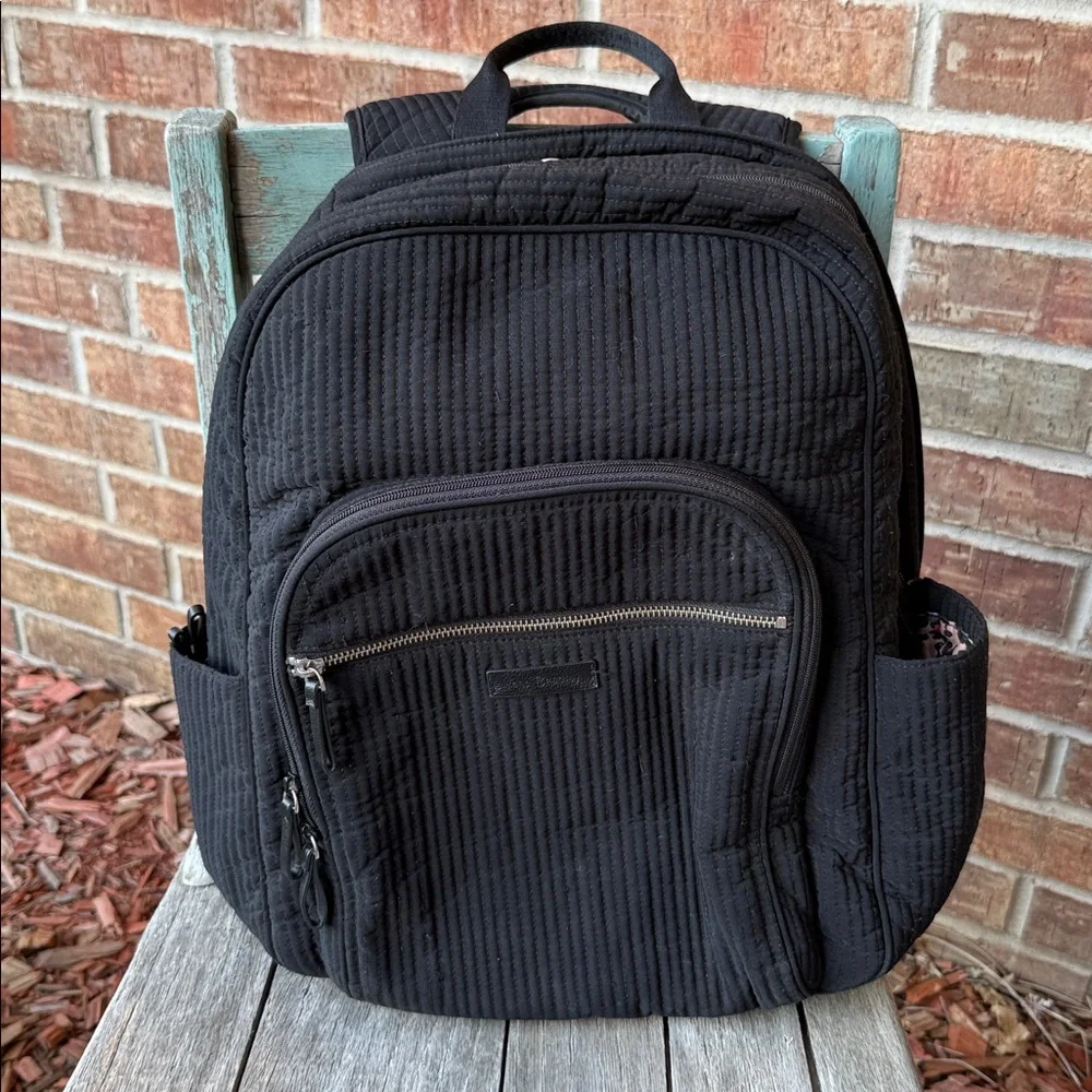 Vera Bradley Black Quilted Campus Backpack~pls read!
